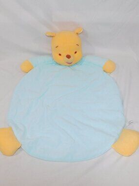 VTG 2006 Fisher Price Winnie the Pooh Lg Baby Play Mat Blanket Plush Blue lovey